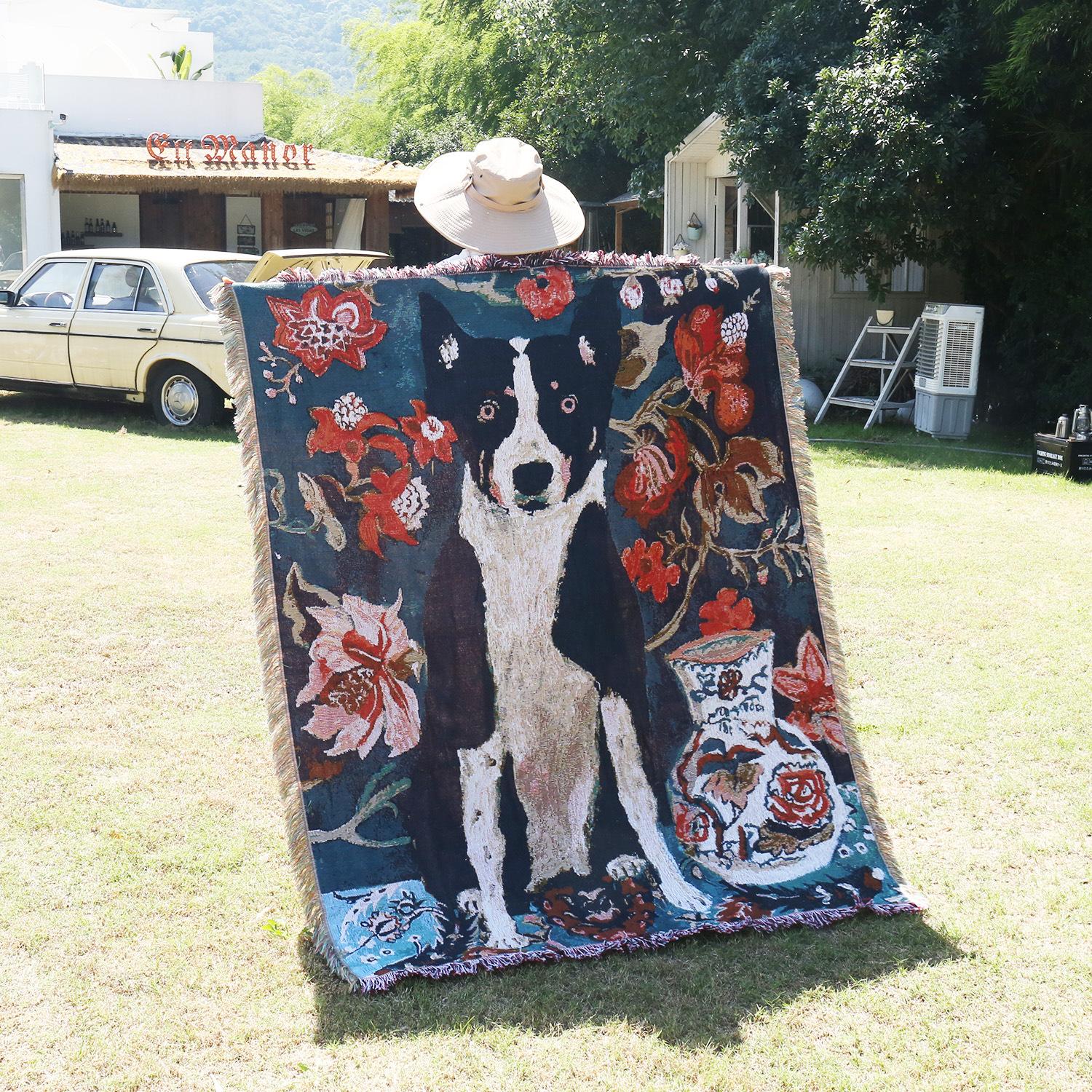 

Adorable Dog Blanket, Cute Pet, Sofa Throw, Camping Blanket, Bedroom 130x160cm