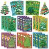 12/24Pcs Toy Puzzle Stickers Christmas Tree Make A Face Stickers Diy Handicrafts Waterproof Stationery Stickers