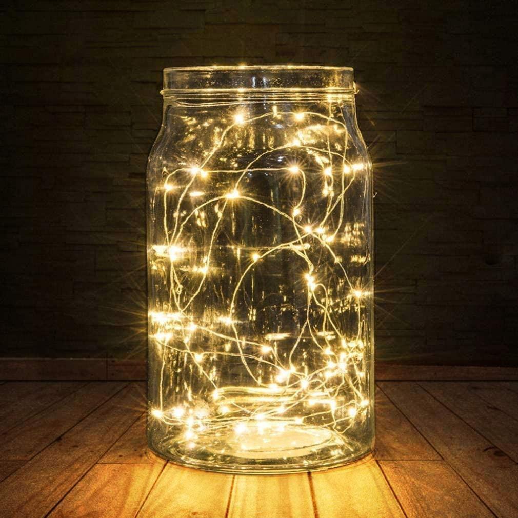 1 Pack Fairy Lights Battery Powered, 5m 50 LED String Lights for Bedroom Christmas Party Wedding Decorations