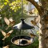 מזין ציפורים תלוי בקיבולת גדולה, תחנת האכלת ציפורים עמידה ברוח, מזין ציפורים מברזל עמיד, פטיו