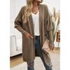 Women Bat Sleeve Cardigan Solid Color Knit Sweater Cardigan Coat