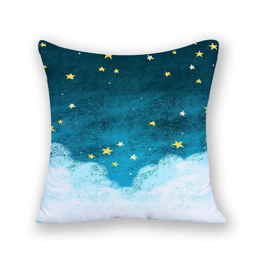 Home Decor Pillowcase Pillow Square Cushion Cover Cloud Cartoon Star Decorative Pillow