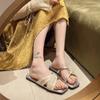 Fashion Plus Size Women's Shoes with Strap Heels Summer New Versatile Retro Casual Flat Heel Anti-slip Roman Sandals Women