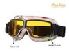 [IronKing] Retro Motorcycle Goggles PC Lens Multi-Purpose Windproof Sandproof Anti-Fog UV Protection Outdoor Sports Goggles T-13 Sencha Red (Yellow)