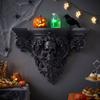 Vintage Style Halloween Skull Wall Mount Shelf Gothic Halloween Display Stand  Bedroom