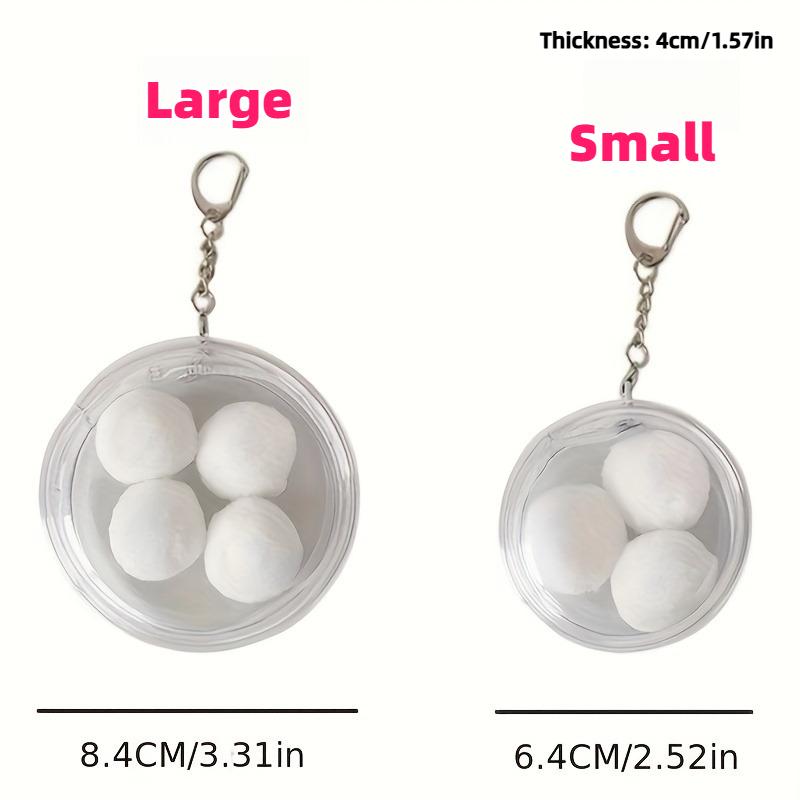 10pcs Transparent Storage Bags Round Badge Card Display Bag Doll Storage Pouch for Keychain Earphones Travel Accessory Organizer