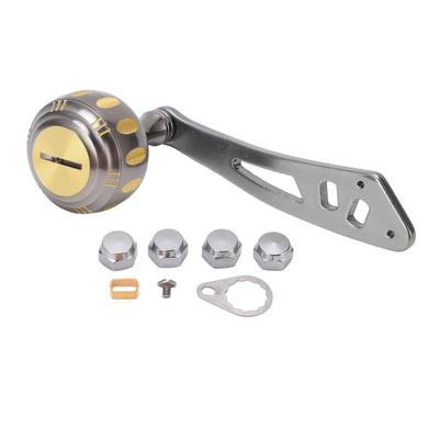 Angelrolle Griff Metall Power Griff Knauf Griff Ersatz mit Montageteilen für Baitcasting Trommelrolle Gold Grau