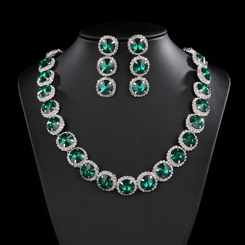 Water Diamond Claw Chain Earring and Necklace Set , Rhinestone Jewelry for Wedding Birthday Party Gift