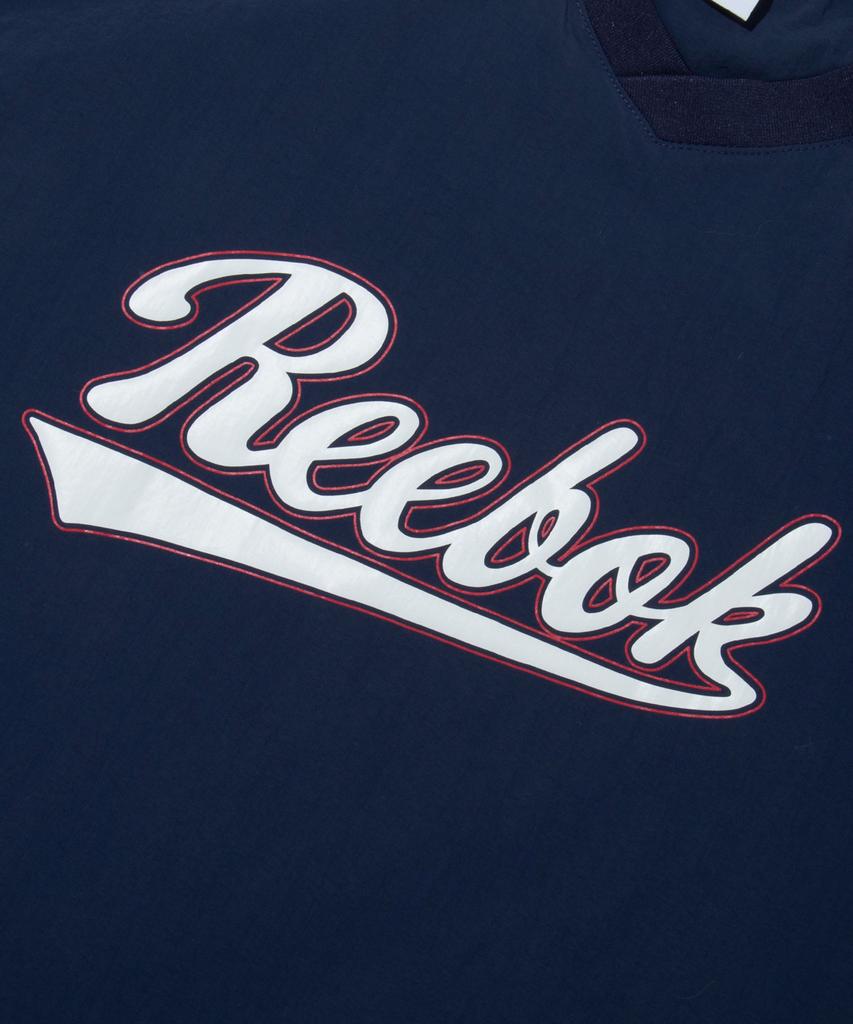 Reebok New Basic Lettering Short Sleeve Piste - Navy
