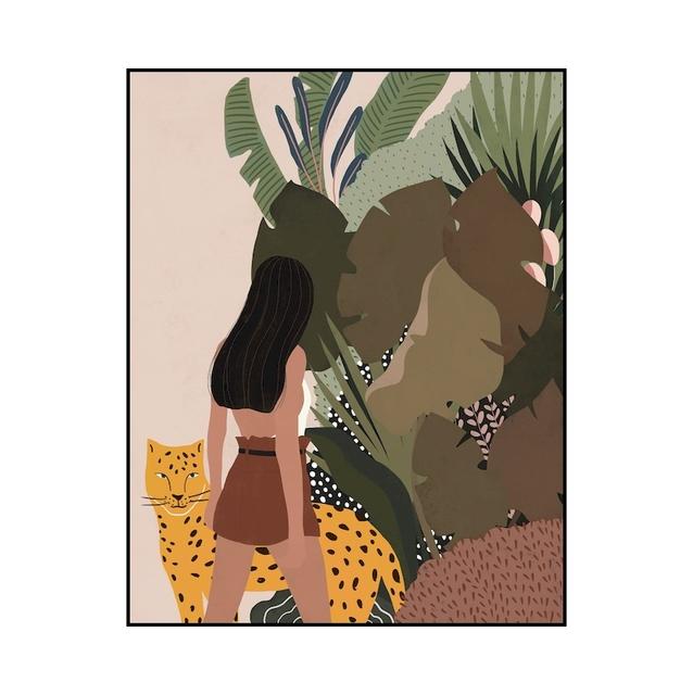 Boho Girl Wall Art Posters Tropical Leaves Abstract Canvas Painting and Prints Pictures for Living Room Home Decor No Frame