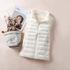Women's Lightweight Down Vest, Korean Style, Stand-Up Collar, Slim-Fit, Sleeveless Jacket for Autumn and Winter.