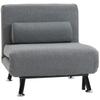 Folding Chair with Bed Function, Foldable Recliner In Linen Look, Adjustable Backrest, 75 X 70 X 75 Cm, Dark Grey