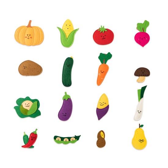 Noriter Fruit + Vegetable Infant Felt Magnetic Teaching Aid Set, Korean Popular Puzzles