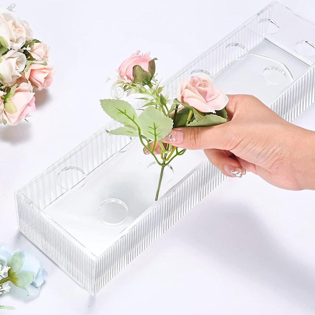 Acrylic Flower Vase Floral Vases Centerpiece Clear Long for Wedding Decorative Desk Decor