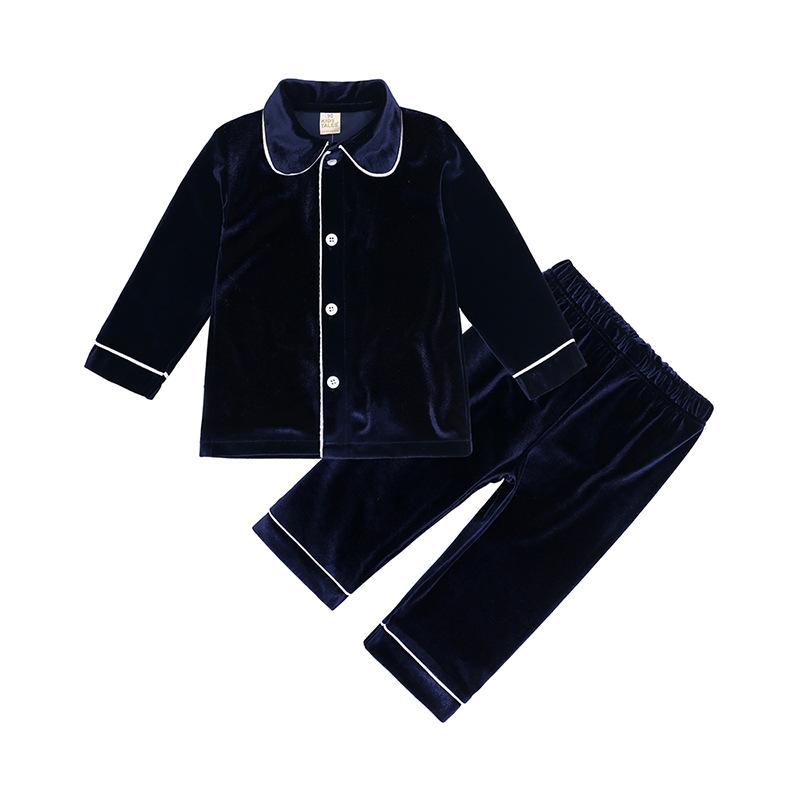 Children's Velvet Homewear for Boys and Girls, Autumn/winter European and American Style Sleepwear for Young Children