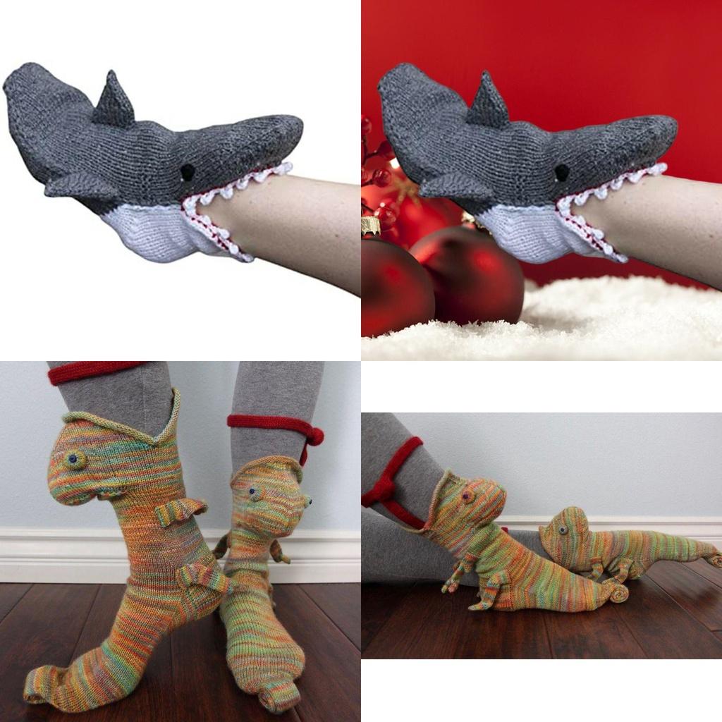 Entzückende Krokodil-Socken im Tierstil, perfekt für lustige Wintergeschenke
