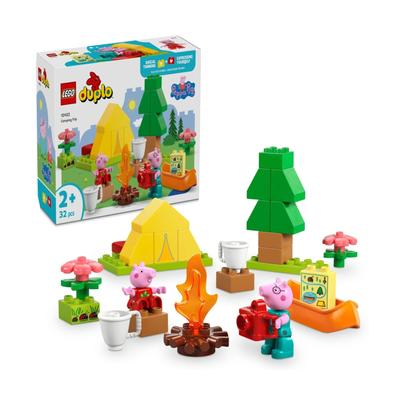 LEGO Duplo Peppa Pig Peppa Pig Hadi kamp yapalım Oyuncak Oyuncak Bloğu Eğitici1 buçuk 24Bebek Taklit Oyun Evi 10452