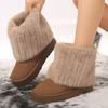 Fashion 2024 Winter New Fashion Casual Women's Boots Thick Sleeve Short Plush Snow Boots Women's Mid-tube Splicing Large Size 44
