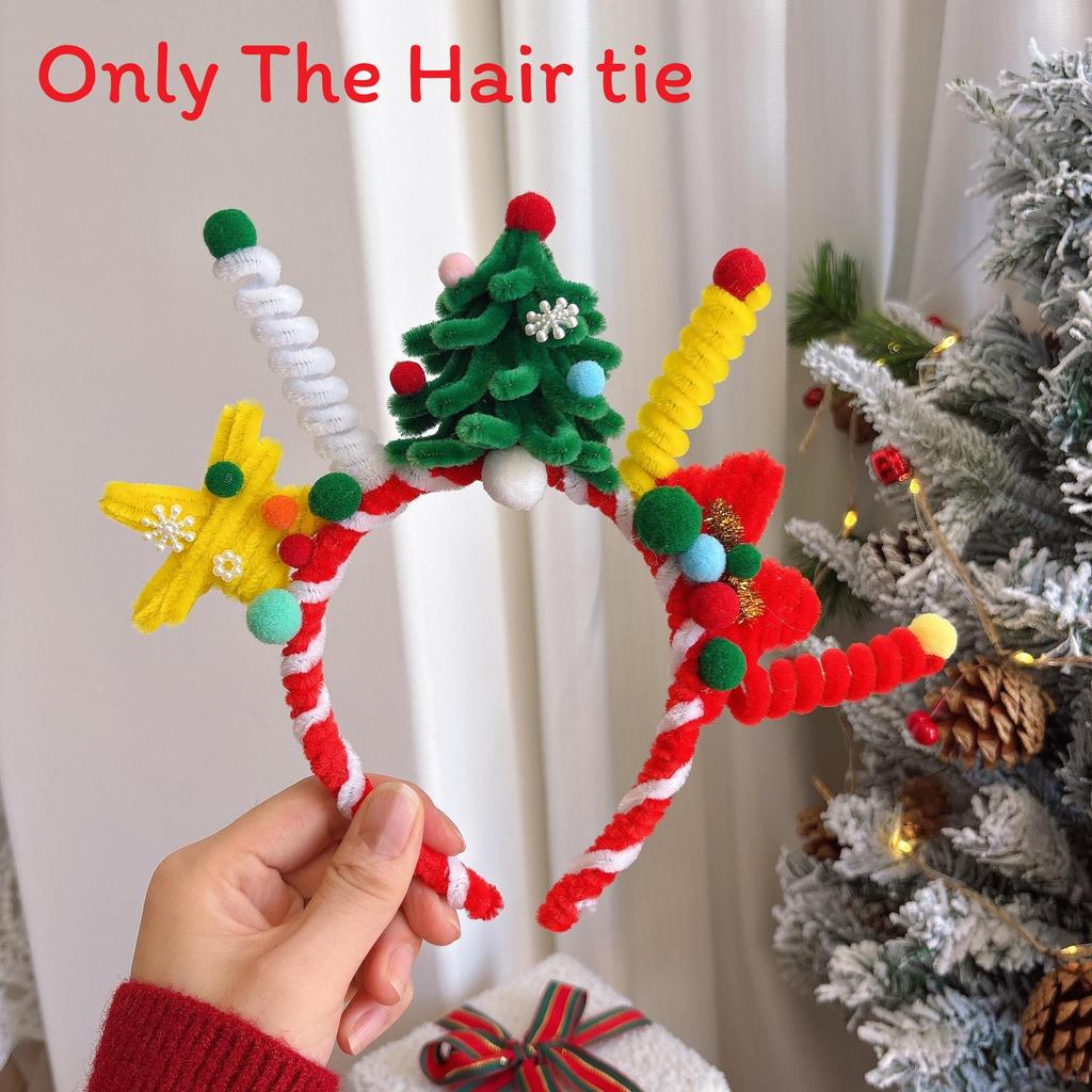 Christmas Elements Headband With Cartoon Reindeer And Snowman For Holiday Celebrations