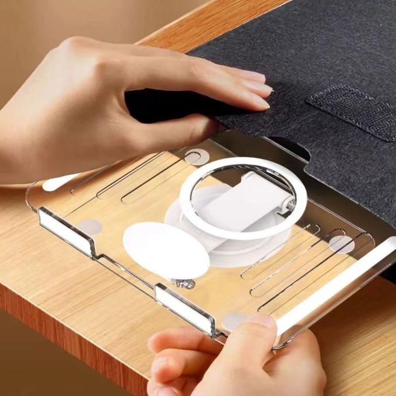Universal Acrylic Transparents Tablets Stand With 360 Degree Rotation And Foldable Design For 12.9Inch Devices