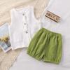Kids 2-Piece Sleeveless Top & Shorts - Double-Layer Pajamas
