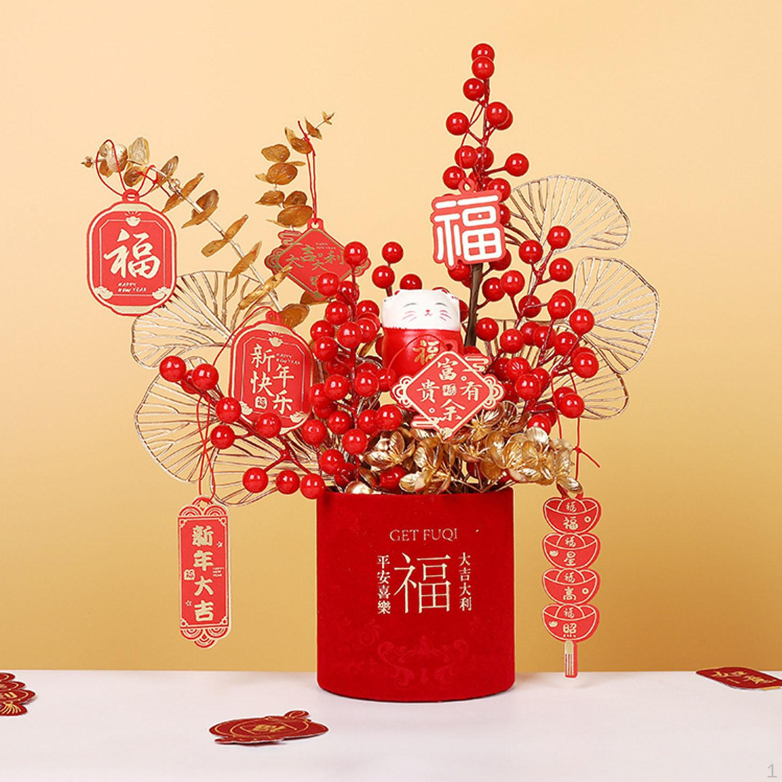 

Фу персонаж цветочный горшок год счастливая ваза китайские цветочные композиции ведро-тоут для style B