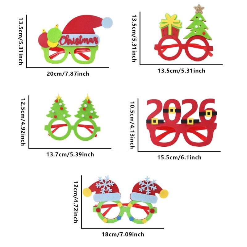 Novelties Funny Glasses,Christmas Glasses Frames Decorative Glasses Fluorescence Christmas Eyeglass Funny Christmas Glass