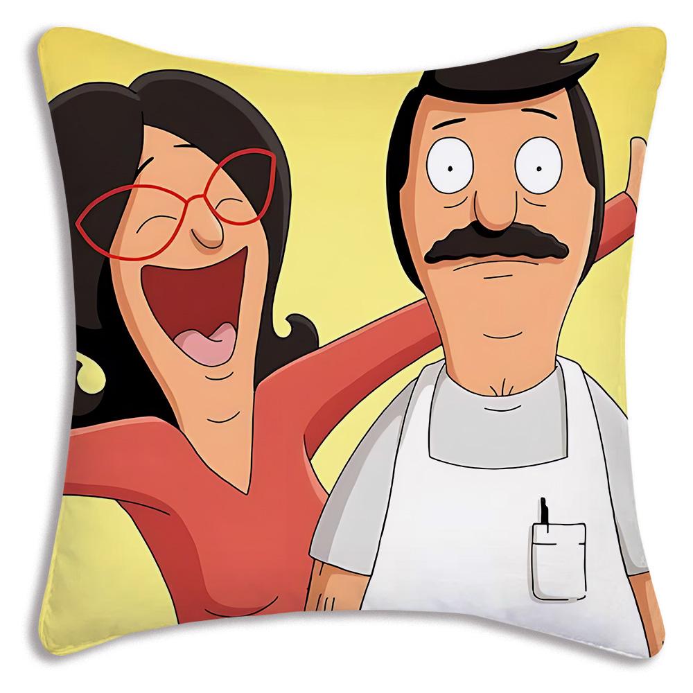 Cartoon B-Bobs B-Burgers Pillow Covers Cartoon Sofa Decorative Home Double-sided Printing Short Plush Cute Cushion Cover