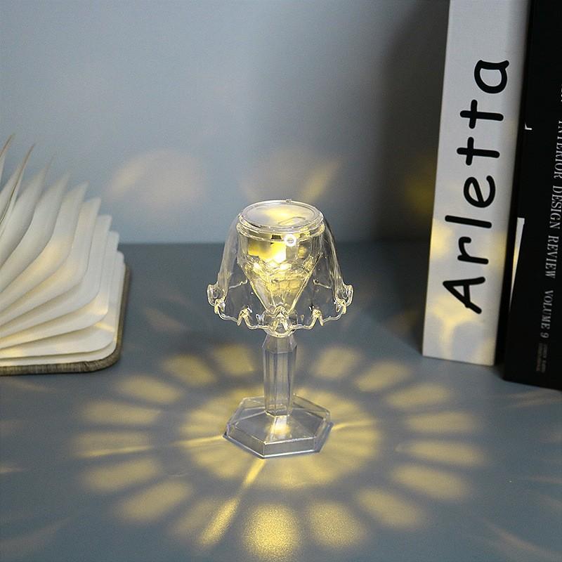 New Diamond Night Light Creative Decorative Ornament Lamp Atmosphere Projection Refraction Bedroom Bedside Table Lamp