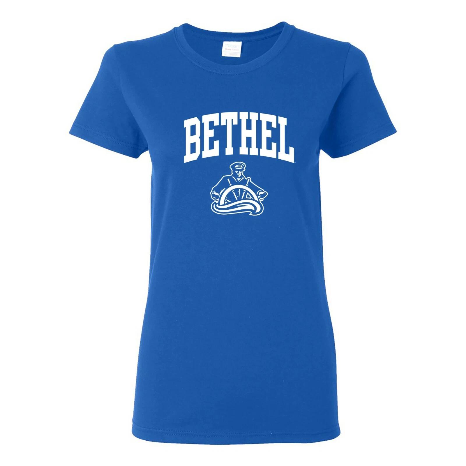 Bethel University Pilots Arch Logo Womens T-Shirt - Royal 3XL