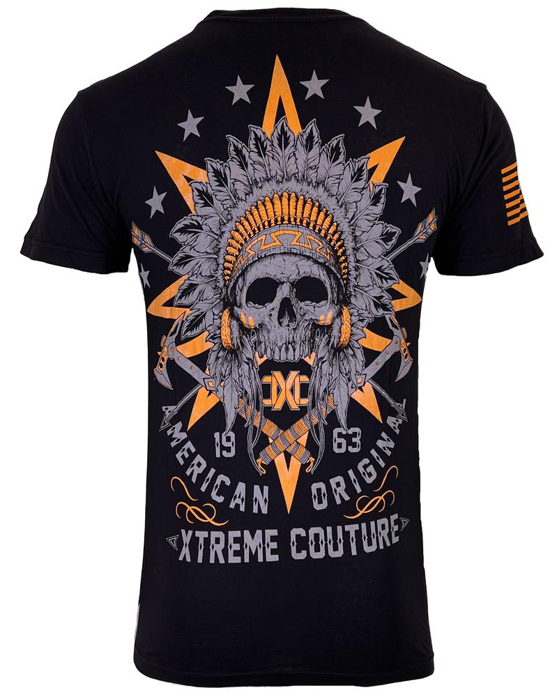 

Черная футболка унисекс Xtreme Couture By Affliction Tribal Cycle Biker Skull