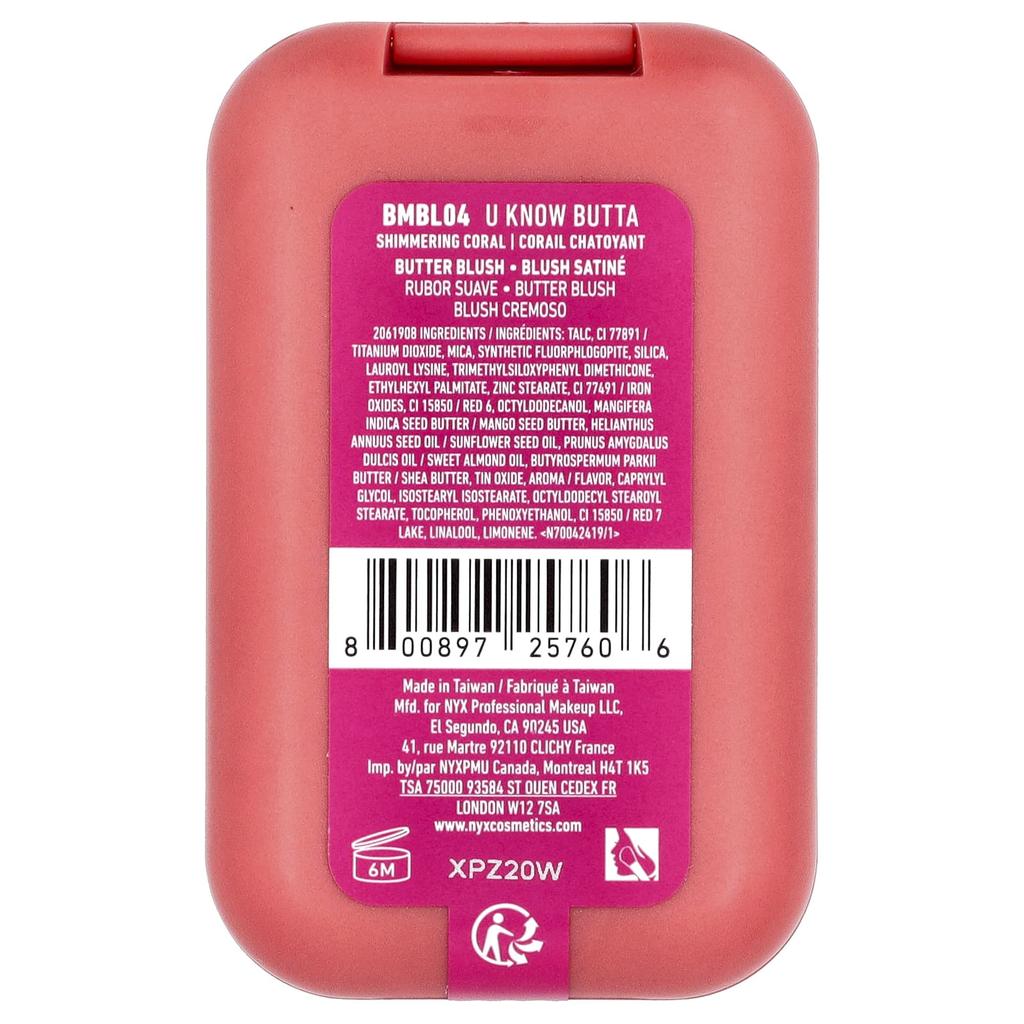 NYX Professional Makeup, Buttermelt Blusher, 04 U No Buta, 5g (0.17oz)
