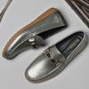 Fashion Comfortable Formal Wear Men Loafers Genuine Leather Casual Shoes Lightweight Sole Slip On Flats Non-Slip Man Business Moccasins