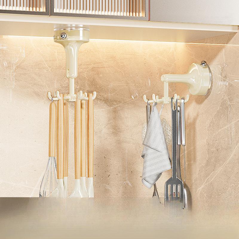 

Крючок с присоской для кухни с шестью лапками, вращающийся липкий крючок, многофункциональный, без проколов, электролопатка, стойка для хранения, стеллаж 2packs жёлтый