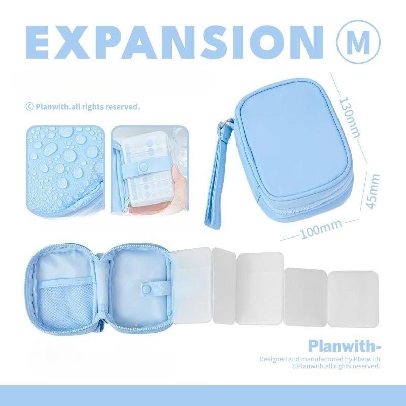Planwith Friends Program, transparent memorial storage bag, large-capacity partition pencil bag, portable waterproof storage bag
