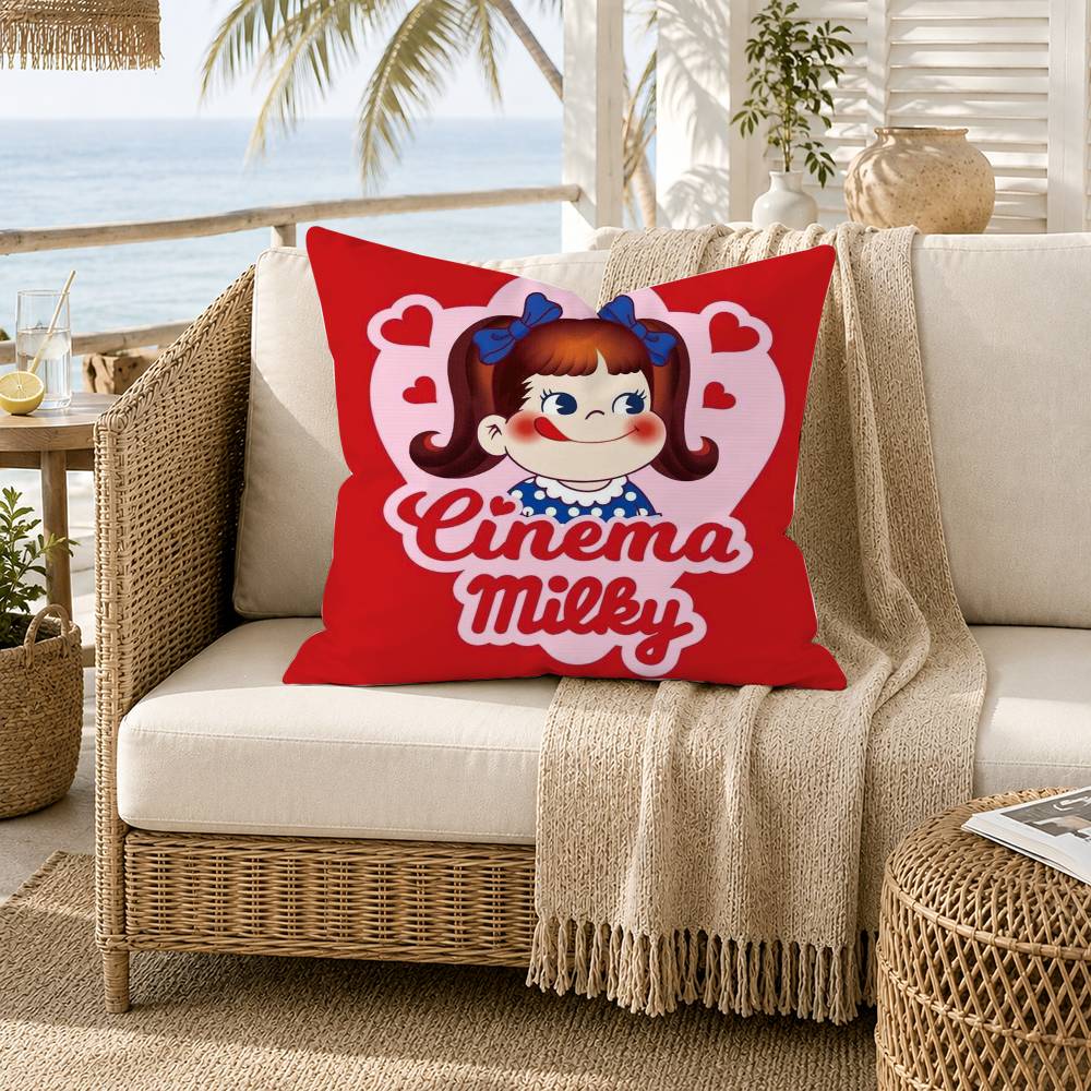 Milchige Peko Chan Kissenhülle für Sofa Wohnzimmer Heimbüro Dekoration Schutzhülle