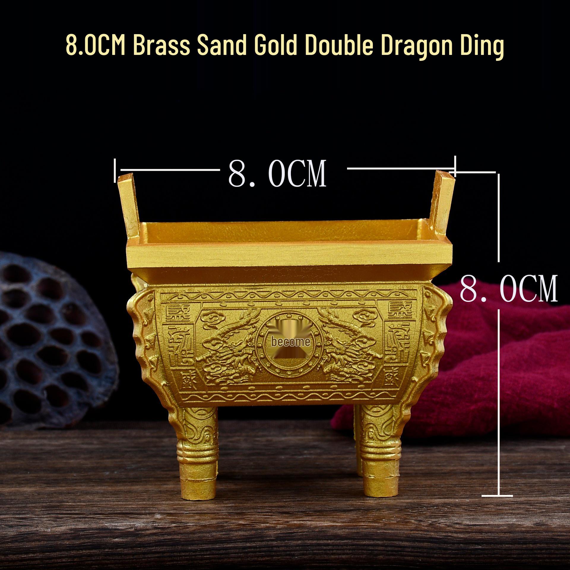 Brass Double Dragon Bronze Ding Handicraft Ornament