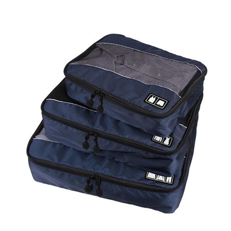 3 Pièces/Ensemble Cubes de Rangement pour Vêtements Sac de Voyage pour Chemises Pantalons Sacs à Vêtements Organisateurs de Bagages Trousse de Toilette