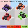 Monster Trucks for Boys, 4 Pack Pull Back Vehicles Cars for Toddlers, 360° Rotation 4 Wheels Drive Durable Friction Cars Powered Push and Go Toys