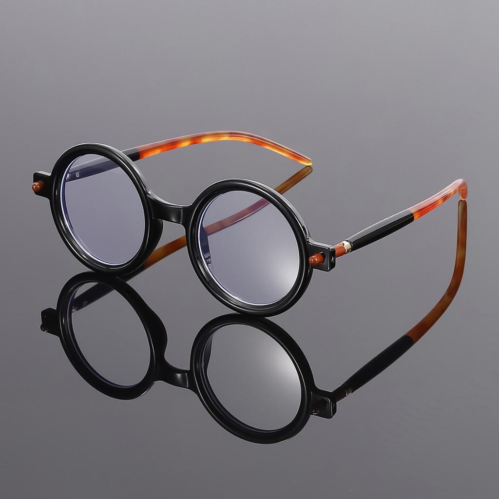 Retro round small frame flat glasses women's fashion popular anti-blue light new personalized frame glasses
