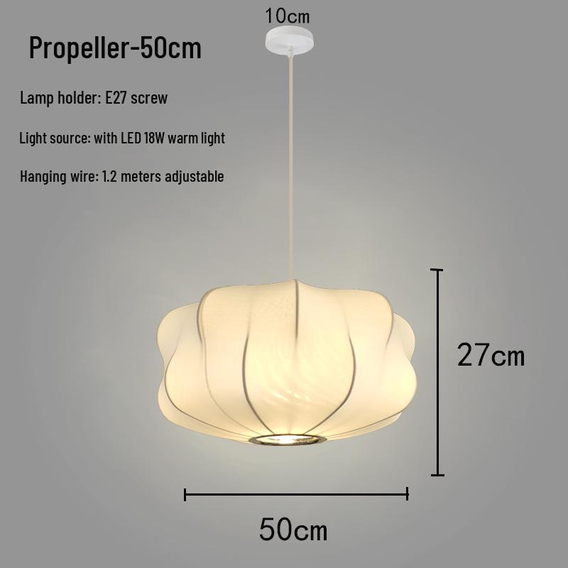 Zen Lantern: Japanese Silk Fabric Pendant Light for Bedroom, Dining Room, and Bar