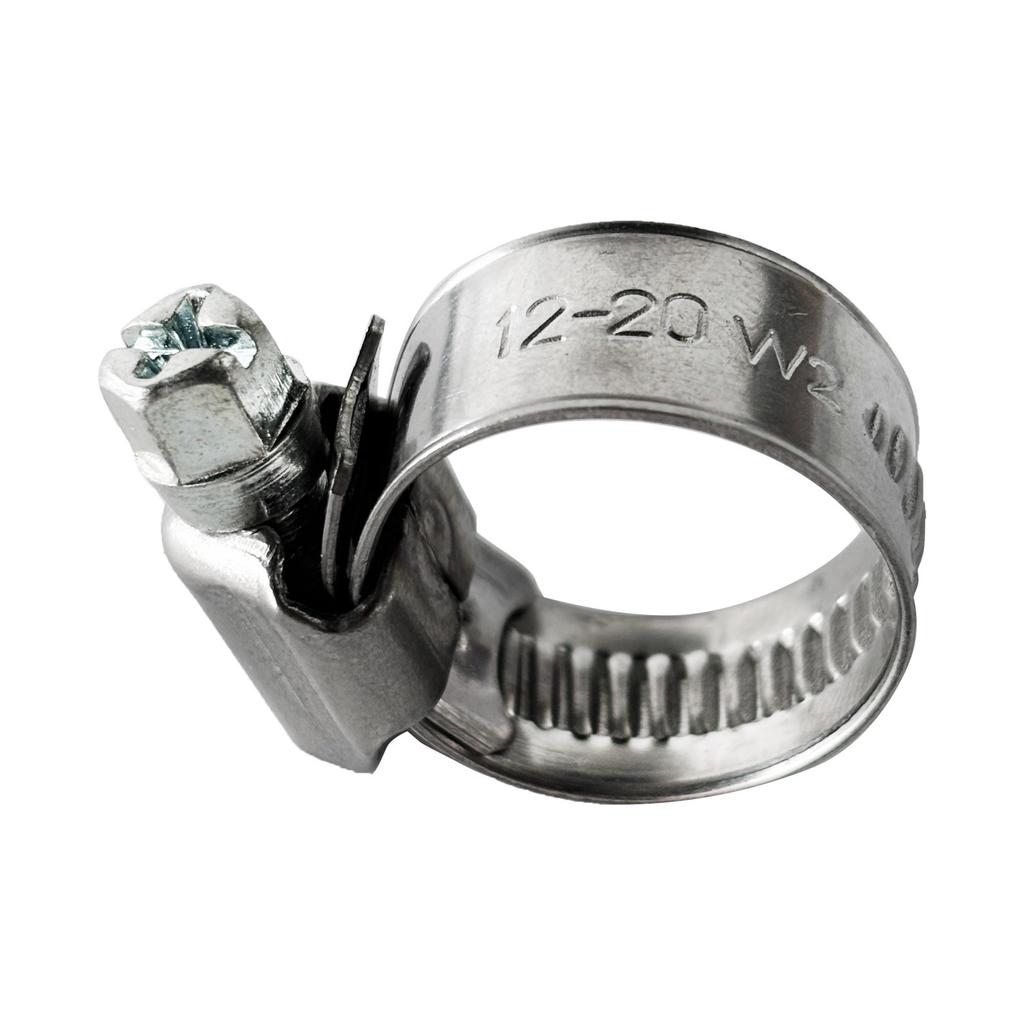 Set of worm clamps W2 Ø12-20 mm, width 12 mm 10 pcs - stainless steel