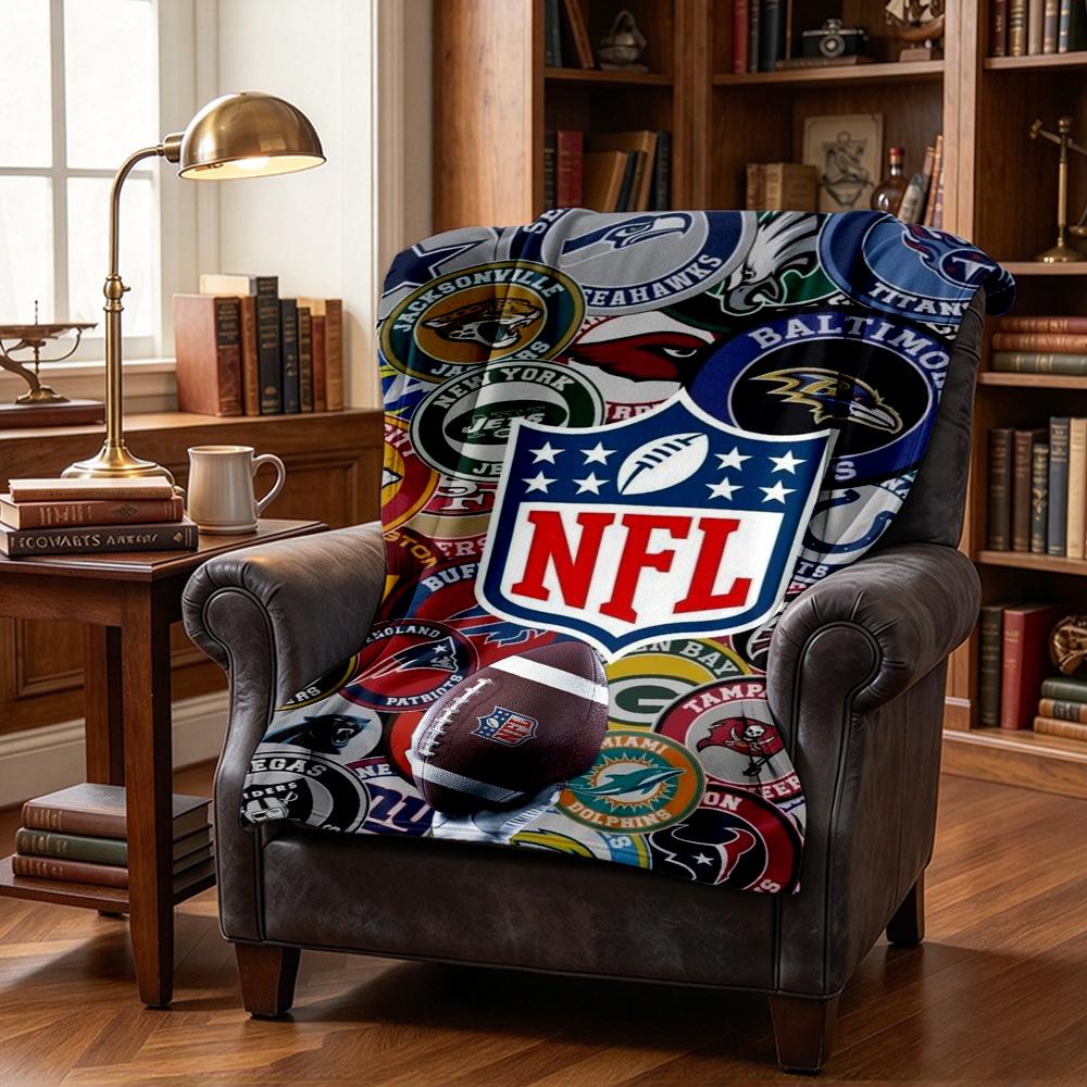 Nfl Patches Throw Blanket Flannel Blanket Soft Warm Sofa Bed Camping home Decor Unique Christmas Gift C1023