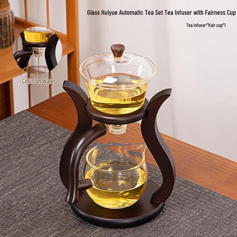 

Жаростойкий стеклянный чайный набор для кунг-фу с чайной чашкой, чайником и гайванью - автоматический бытовой набор