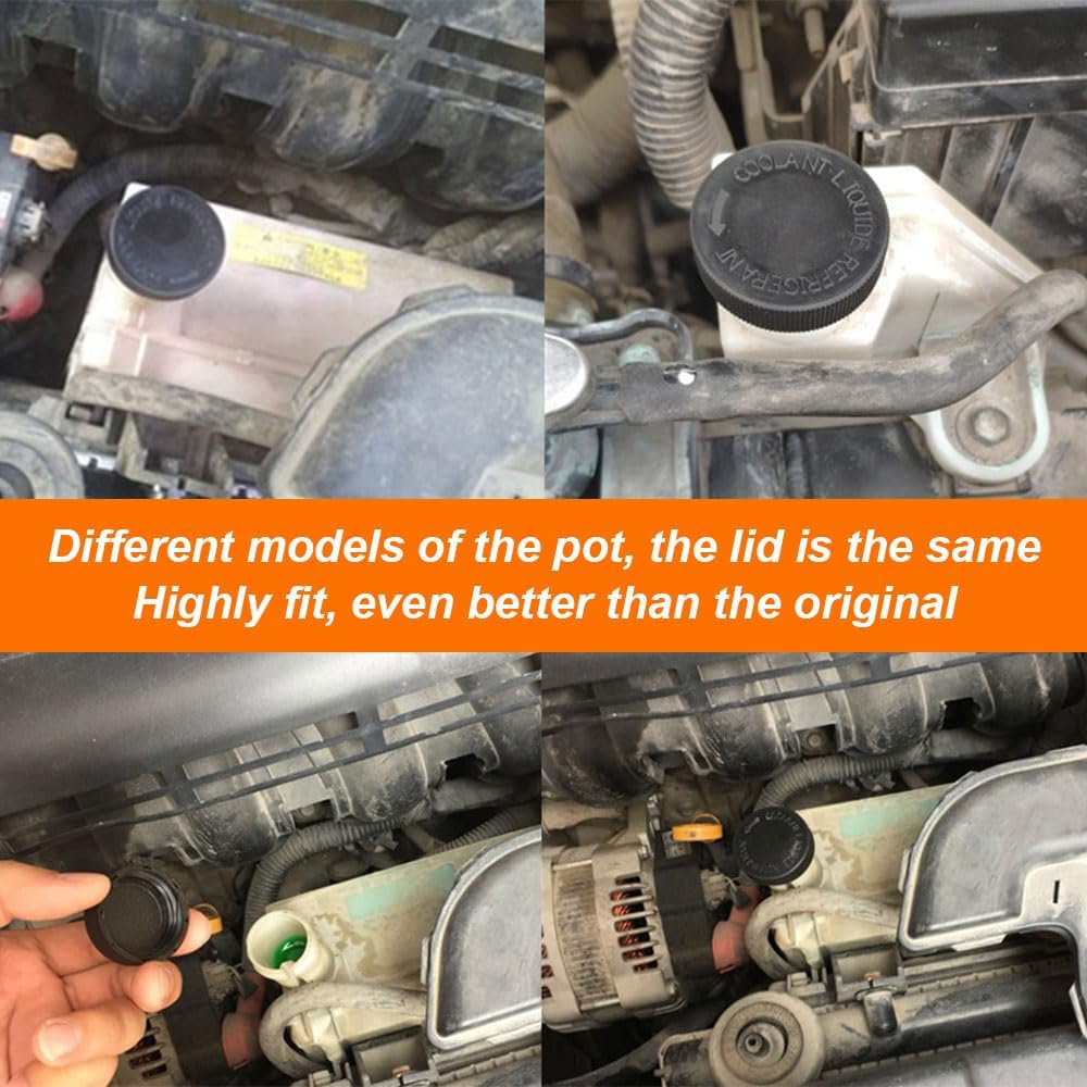 2PCS Coolant Reservoir Cap, Engine Radiator Water Tank Caps, Car Coolant Tank Lid Black Cover, 21712-79900 Auto Radiator Overflow Cove Compatible