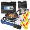 Turistický vařič Tiross Ts-266 Stříbrný 1650 W + 4 Plynové Kartuše