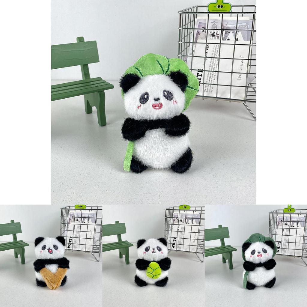 Adorable Plush Panda Keychain Cute Cartoon Animal Pendant Soft Toy With Pp Cotton Filling