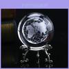Elegante Bola de Cristal 3D de 60 mm Grabada con Láser Esfera de la Tierra en Miniatura Para Decoración del Hogar