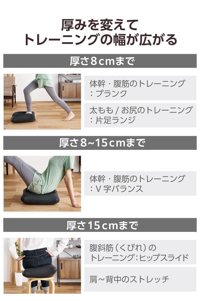 ELECOM Balance Cushion Seat Balance Disc with Protrusions Compatible with 45 X 45 Cm Cushion Covers Dedicated Pump Included Load Capacity 120 Kg