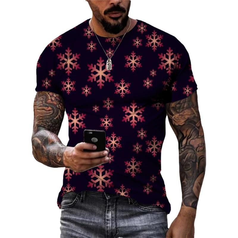 Christmas Party Christmas Gift Harajuku 3D Printed Men's and Women's New Round Neck Short Sleeved Children's Fashionable T-shirt